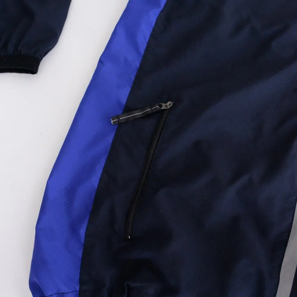 VTG Nike Y2K Navy  Blue Gray Tag Zip Up Fishnet Lined Running Windbreaker Jacket - Picture 10 of 12